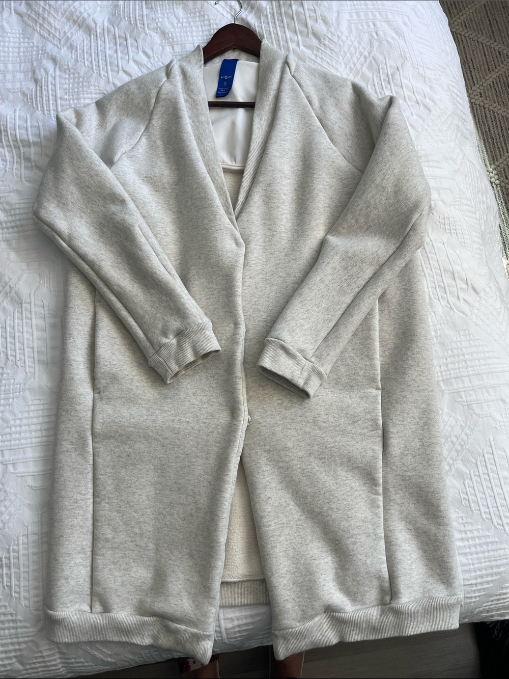 Kit and Ace Light Heather Gray Open-Front Cardigan